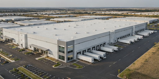 Industrial warehouse and logistics park — Mexico–U.S. corridor
